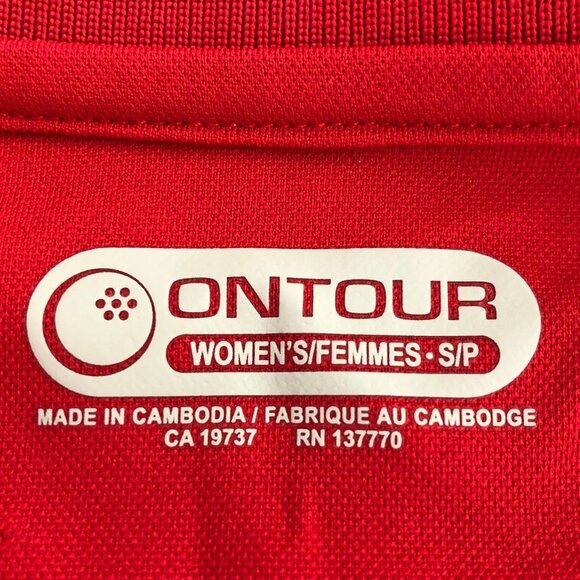 ONTOUR Athletic Short Sleeve 2 Button Pull On Poly Golf Polo Shirt Red Sz S NWOT - Picture 7 of 11